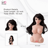Kaamastra Half-Body Sex Doll dimensions β 22 inches long, 16 inches wide, made from soft silicone.